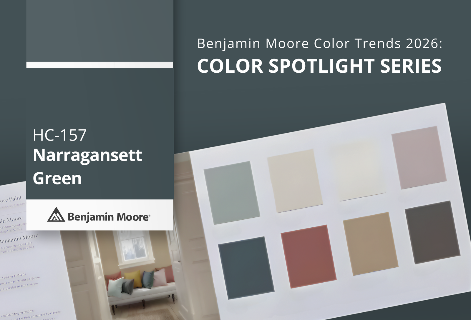 Narragansett Green HC‑157 | Benjamin Moore Color Trends 2026 | Catalina Paints