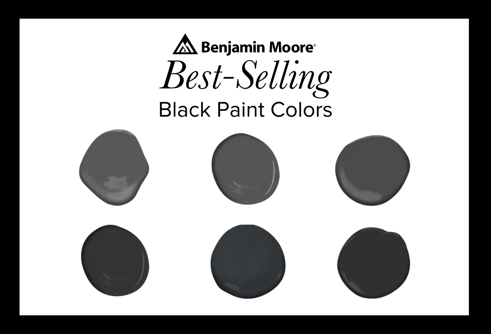 Bestselling Black paint colors by Benjamin Moore. Available at your nearest Catalina Paint Store in Los Angeles.