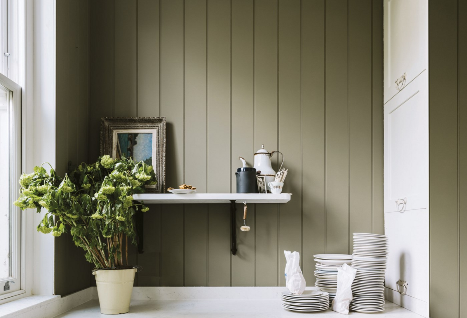 Farrow & Ball used in a pantry to elevate the home's aesthetic