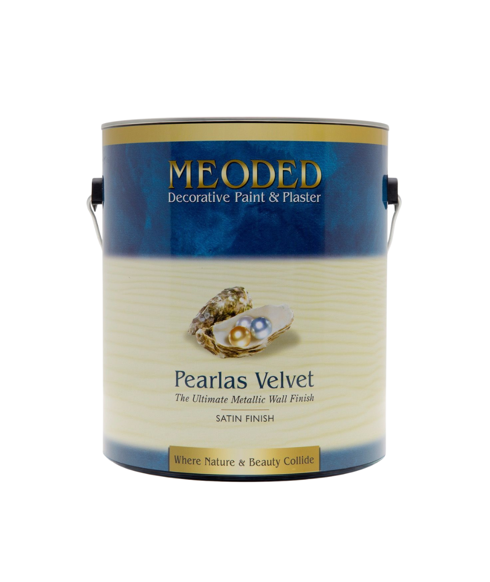 Meoded Pearlas Velvet Suede Metallic Paint at Catalina Paints in Los Angeles – a low-VOC, water-based finish that creates a soft, suede-like texture with subtle metallic depth, perfect for adding elegant dimension to Southern California interiors.