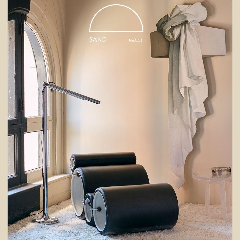 Sand paint color by elly Wearstler California Collection for Farrow &amp; Ball paint in a room, available at Catalina Paint in Greater Los Angeles.
