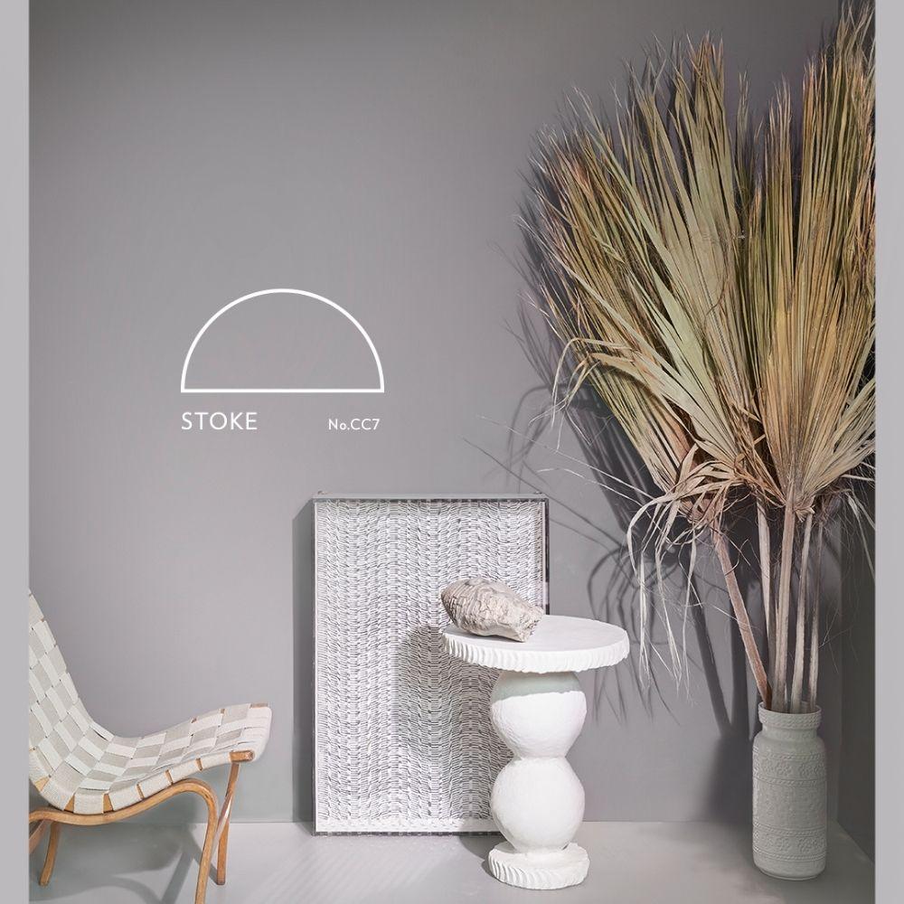 Stoke paint color by elly Wearstler California Collection for Farrow &amp; Ball paint in a room, available at Catalina Paint in Greater Los Angeles.