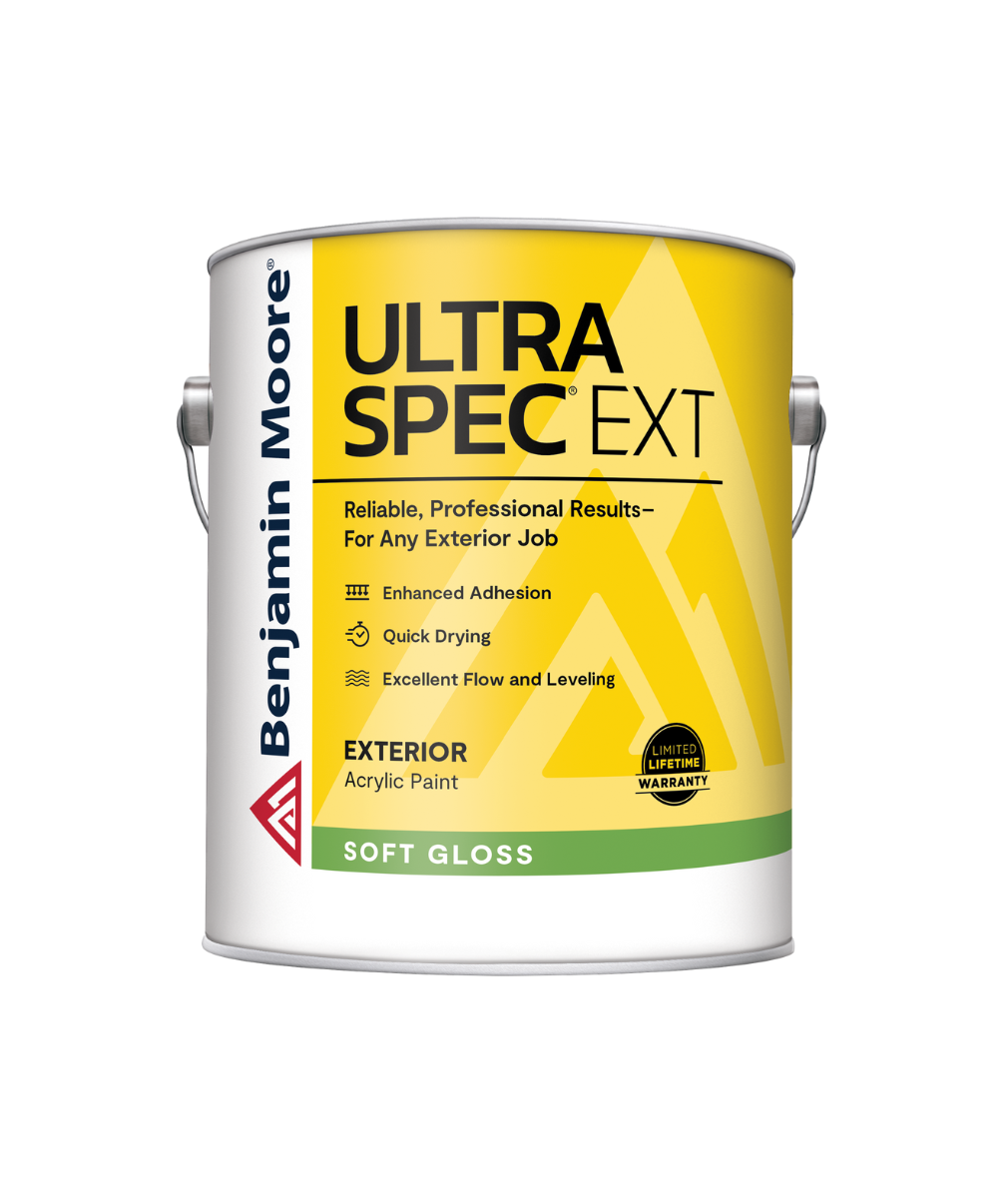 Benjamin Moore Ultra Spec EXT exterior paint in soft gloss finish available at Catalina Paints