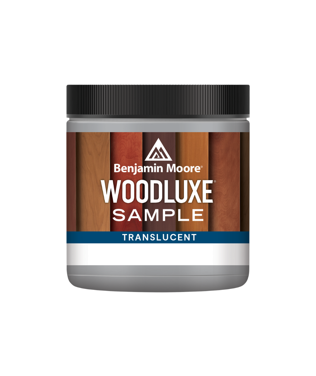 Benjamin Moore Woodluxe® Water-Based Translucent Exterior Stain Half-Pint Sample available at Catalina Paints in Los Angeles County.
