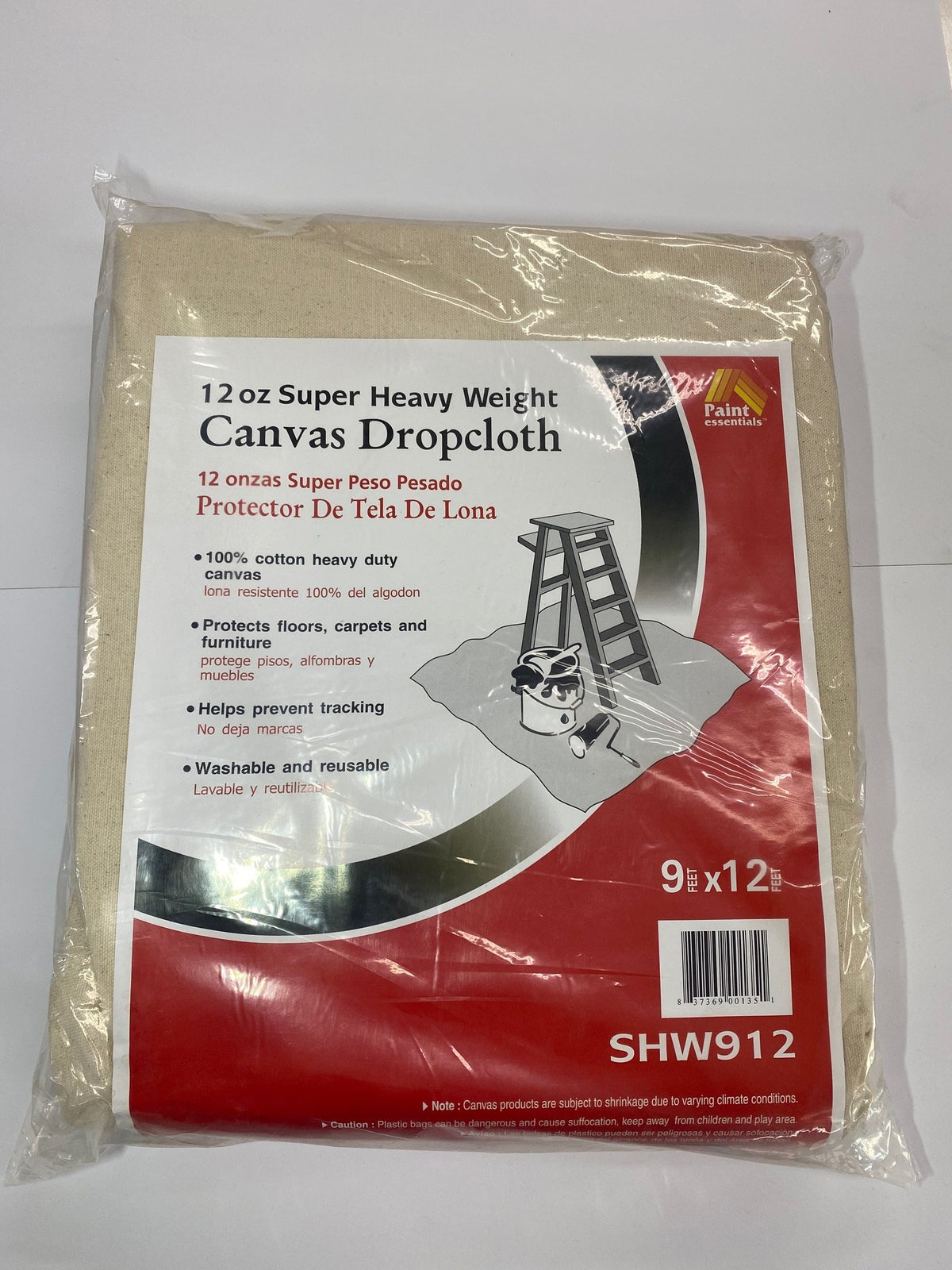 9&#39;x12&#39; Drop Cloth Canvas Heavy Duty 12oz., available at Catalina Paints in CA.