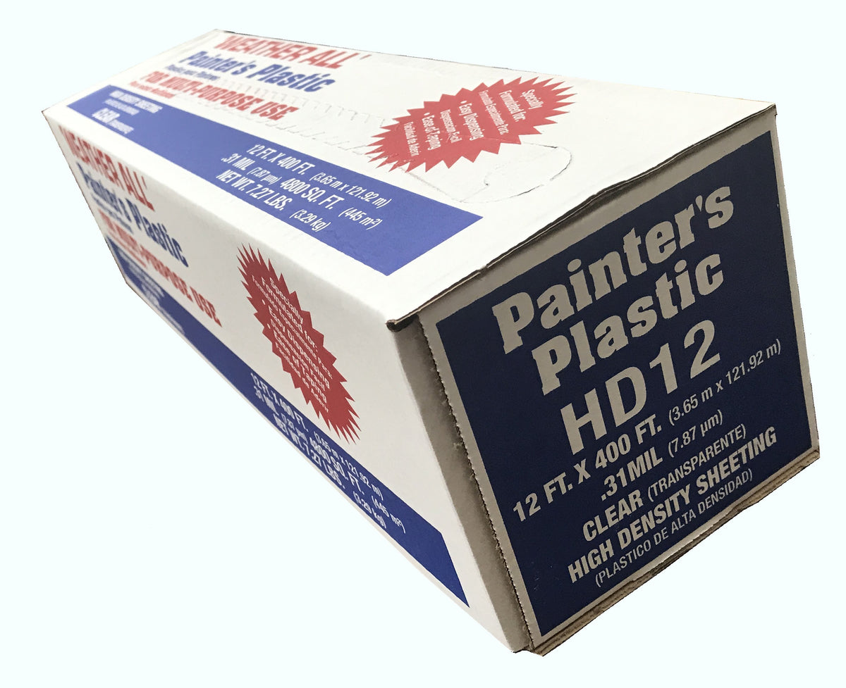 .31mil 12&#39;x400&#39; Painter&#39;s Plastic High Density, available at Catalina Paints in CA.