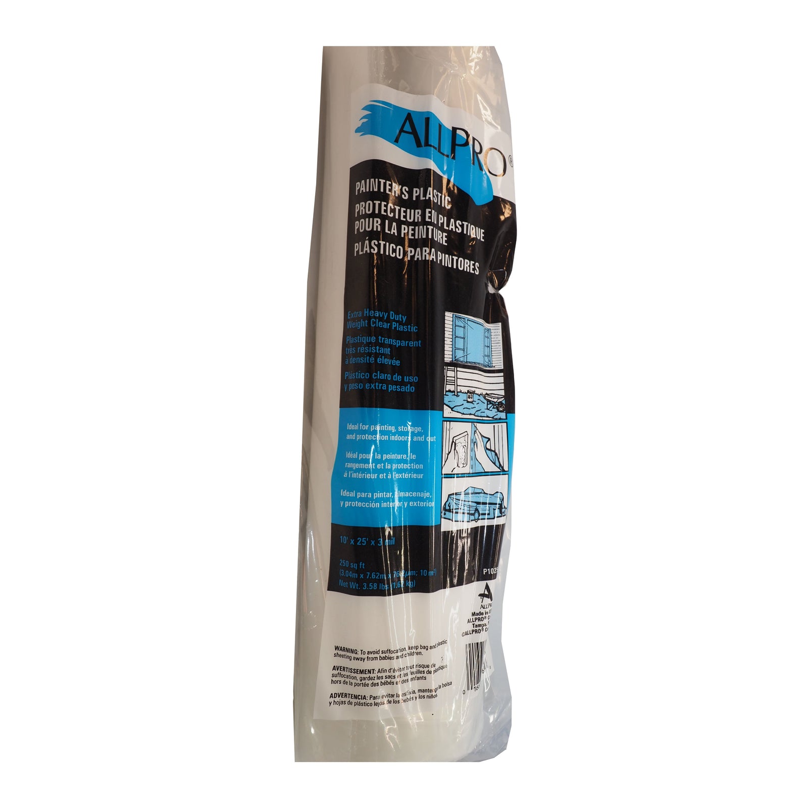 Allpro Painter's Plastic 3 mil, available at Catalina Paints in CA.