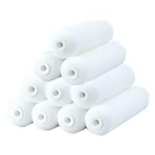 Foam mini paint rollers in a 10 pack, available at Catalina Paints in Los Angeles County, CA.